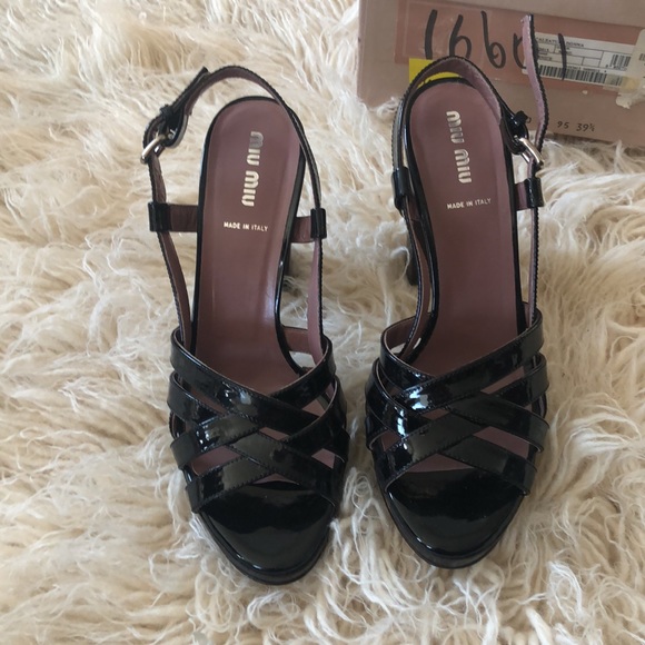 Vintage Miu Miu Patent Leather Strappy Heels - Picture 4 of 5